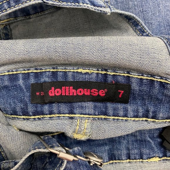 Dollshouse Juniors overalls denim shorts pants blue size 7 - Picture 9 of 12